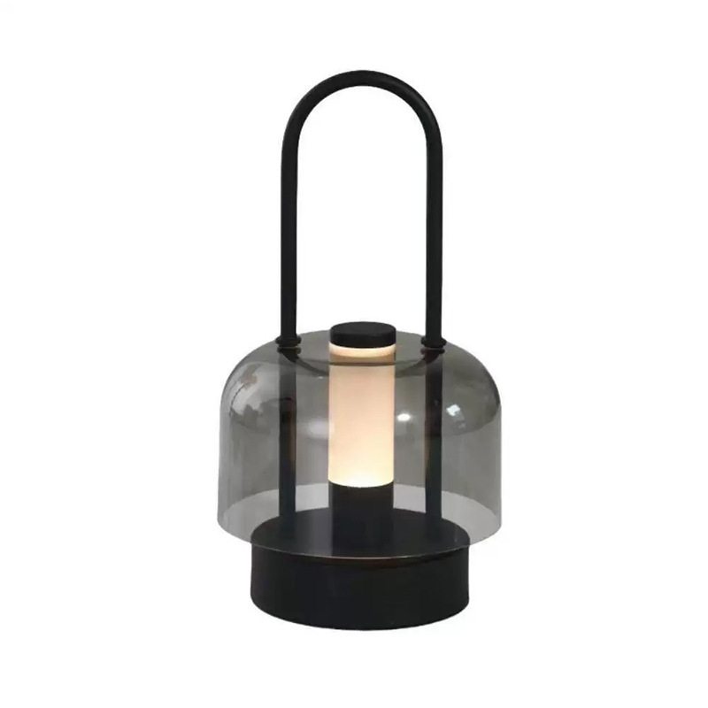Lámpara de escritorio portátil de control táctil de temperatura de tres colores sin polaridad atmósfera retro dormitorio cabezal de cama recargable lámpara portátil de noche