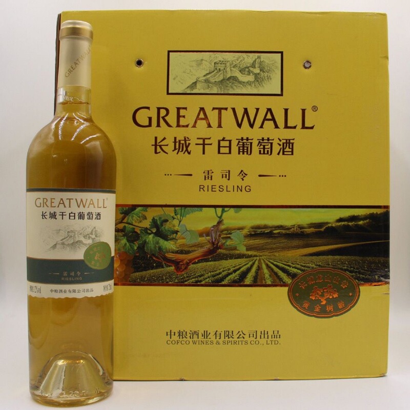 COFCO Great Wall Longshan Valley Riesling Dry White Wine Great Wall Wine Full Case 6 Bottles COFCO Great Wall Longshan Valley Riesling Dry White Wine Great Wall Wine Full Case 6 Bottles