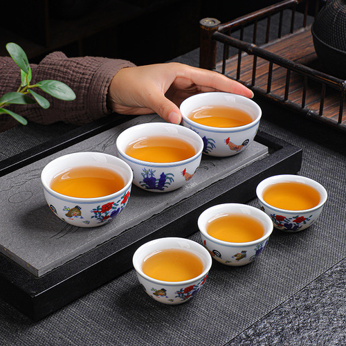 Chicken Crock Cup Kung Fu Tea Cup Single Ceramic Tea Bowl Personal Tea Cup Master Cup Chinese Household Single Cup Tea Cup
