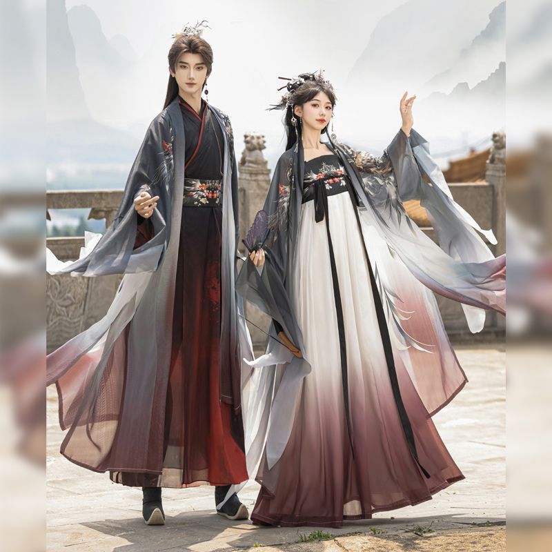 Original Hanfu Men's Clothing 2026 New Model Traditional Chinese National Costume Ancient Clothing for Men and Women, Fairy-Style Wei and Jin Dynasty Cross-Collar