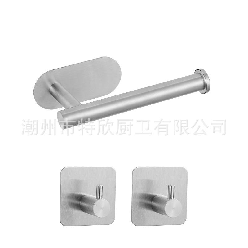 Caja de pañuelos de cocina titular de rollo negro inodoro de acero inoxidable titular de pañuelos ponche-Libre Rollo de papel higiénico rack de almacenamiento transfronterizo