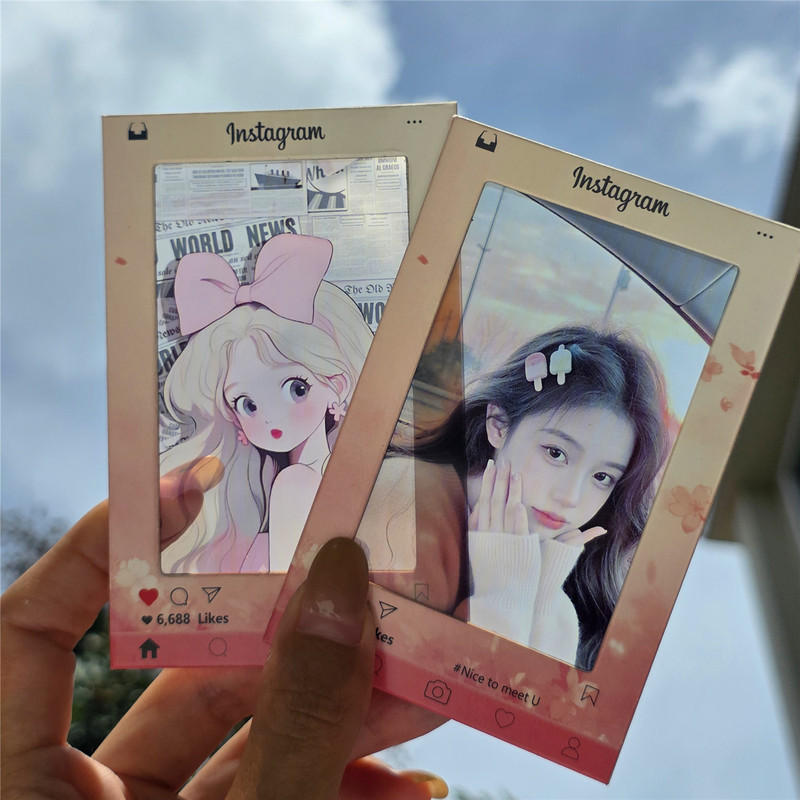 ポラロイド反転フィルムフレーム半透明画像表示モデルには、粘着フレーム桜ピンクの自家製素材ギフトギフトが付属しています|undefined