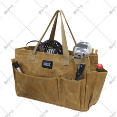 Cross-border new product outdoor camping handbag wet wax waterproof canvas patio tool bag camping tableware storage bag