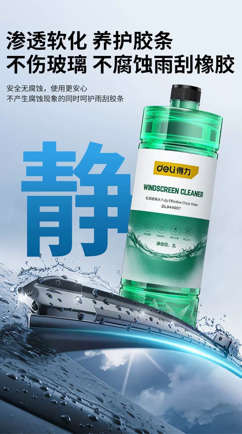 Effective oil film remover glass water for cars, specialized wiper fluid, anti-freeze for temperatures down to -40 to -25, decontamination, suitable for all seasons in winter