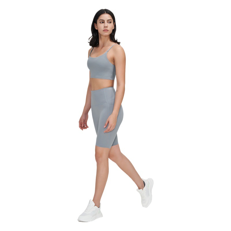Pantalones de Yoga de las mujeres de levantamiento de cadera quinto pantalones desgaste exterior pantalones cortos de bolsillo de verano de cintura alta que forma el vientre Pantalones deportivos pantalones de fitness