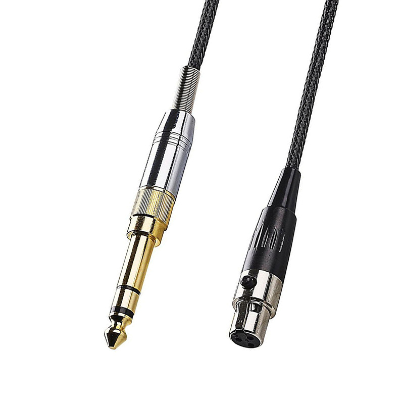 XLR卡侬音频线 迷你卡侬转3.5mm发烧线头戴耳机线 DJ黑色编织线
