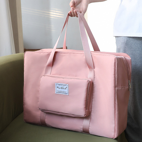 Foldable travel bag with large capacity storage, waterproof, lightweight Oxford cloth fabric clothing storage bag with handle