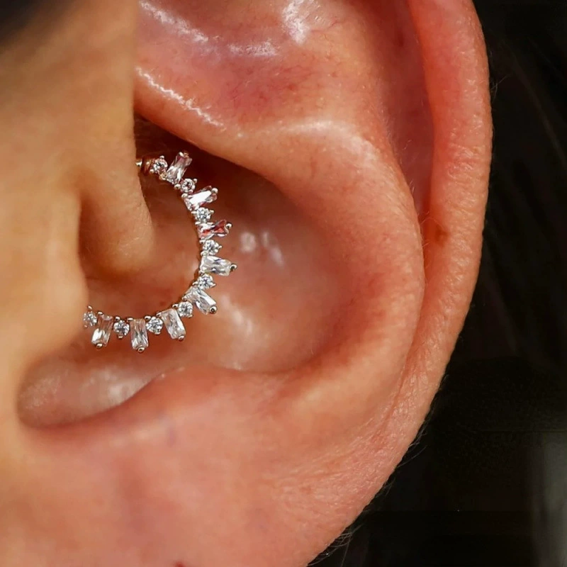 1 шт., стерлинговое серебро 925 пробы, мерцающий циркон CZ Pave Daith, трансграничный