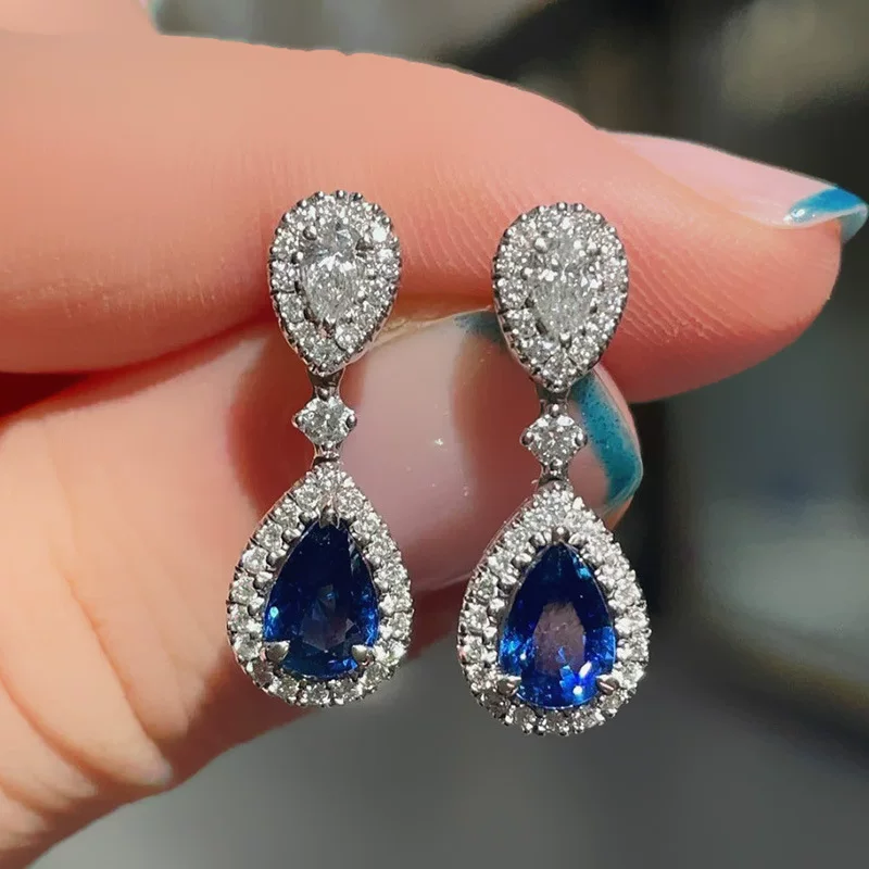 Серьги, королевские модные цирконии, европейский стиль, стиль лёгкой роскоши