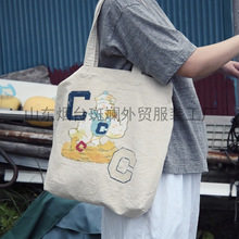 原工厂直供外贸服装45R-3C卡通帆布包男女同款情侣大容量单肩包包