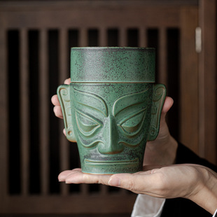 Sanxingdui Incense Burner Creative Ceramic Sandalwood Incense Burner Home Indoor Covered Incense Burner Archaeological Cultural and Creative Souvenirs