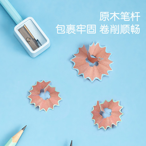 Deli writing pencil simple and cute wooden triangle pole for primary and secondary school students to correct the grip HB pencil stationery wholesale