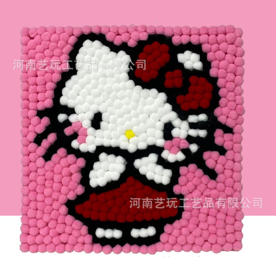 MQH20-058 / 20*20cm（实木内框+画布+毛球材料包）
