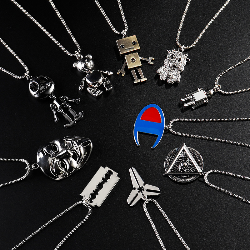 Moda hip hop suéter cadena joyería militar marca de acero inoxidable COLLAR COLGANTE de fábrica al por mayor de acero titanio accesorios collar de los hombres