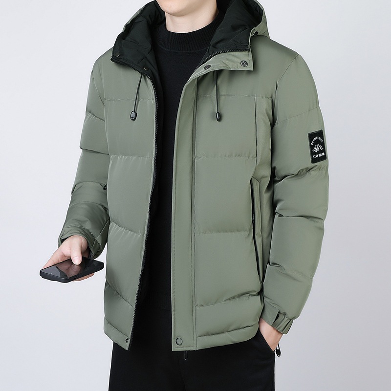 Invierno de invierno de algodón de pluma de tamaño grande hombre moda de la juventud de algodón cálido grueso chaqueta de algodón con capuchón suelta