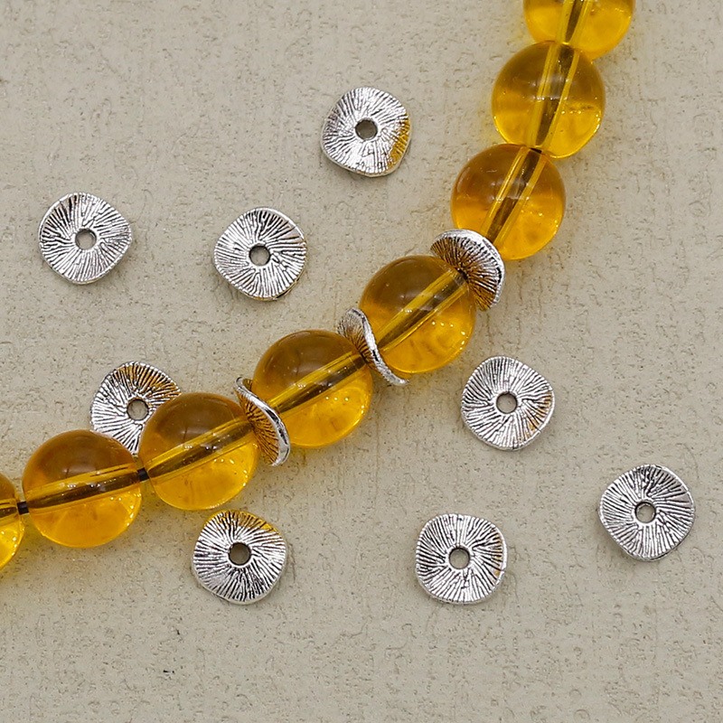 Retro brushed twisted wave spacer loose beads 8mm concave-convex irregular non-slip gasket beaded DIY jewelry