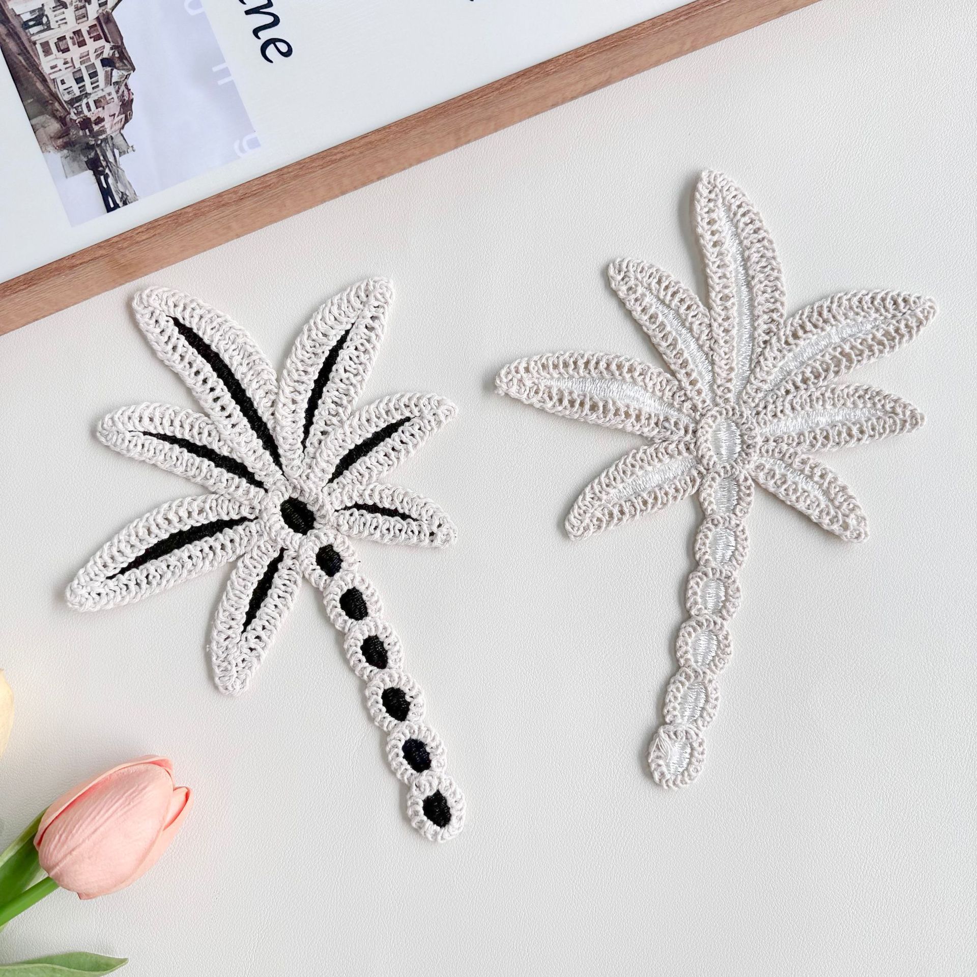 Estilo explosivo transfronterizo, pegatinas de tela de flores grandes, parches de poliéster de albaricoque, ropa de bricolaje, zapatos, sombreros, equipaje, accesorios para niños, decoración