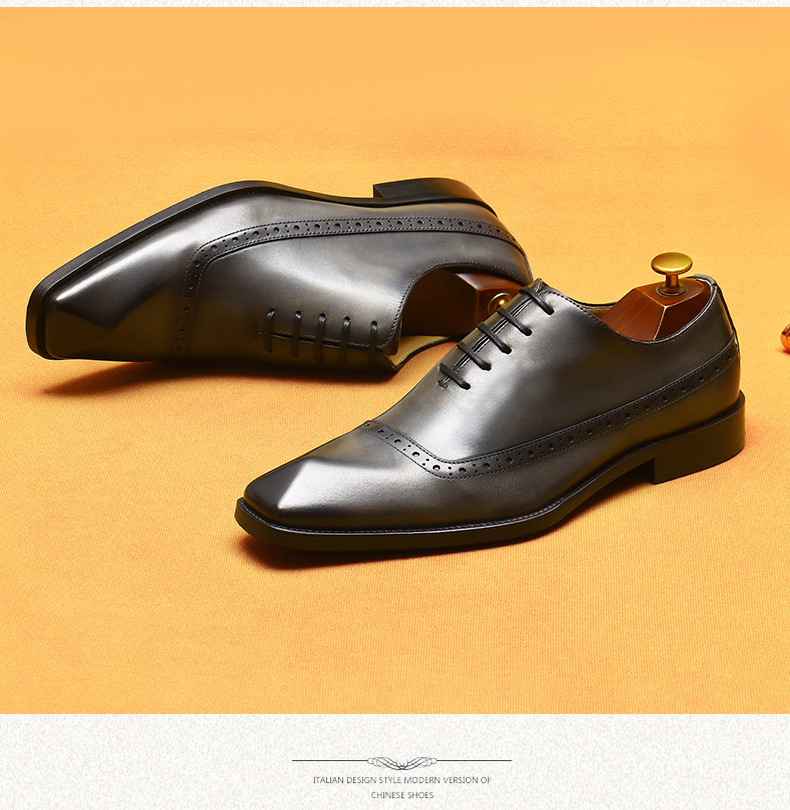 Cross-border E-Commerce Foreign Trade Leather Shoes men's Leather British Brock Carved Business Dress Oxford Shoes men shoe_vogvips.com