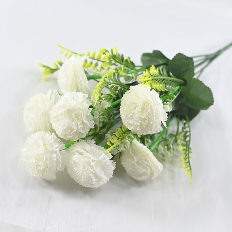 7 flores de claveles simuladas regalo del día de la madre del día del maestro decoración de bodas para el hogar props de disparo flores falsas