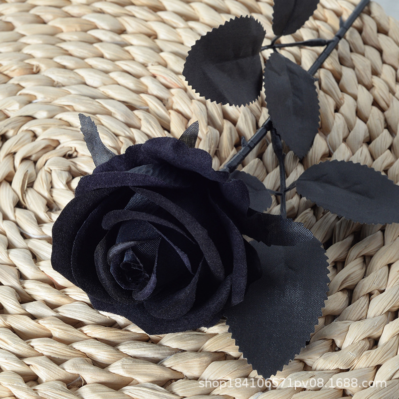 Sola franela Rosa flor artificial Día de San Valentín accesorios de boda flor decorativa pared cascada flor artificial Flor de seda artificial