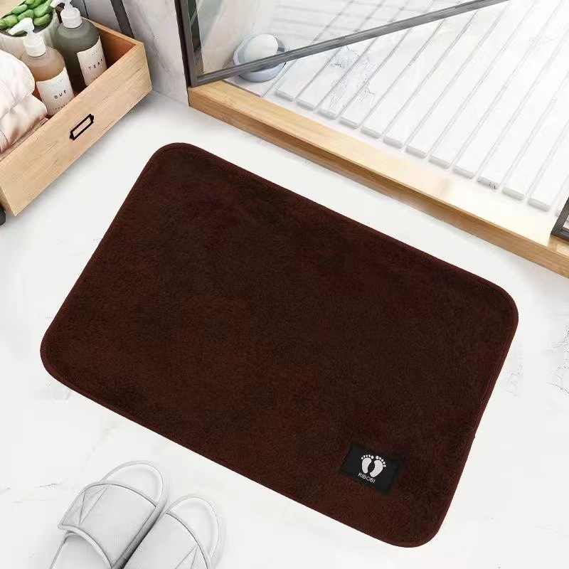 Toalla de suelo antideslizante de lana de coral al por mayor 40*60 casa de familia baño baño alfombra de baño toalla de suelo de comercio exterior absorbente personalizado