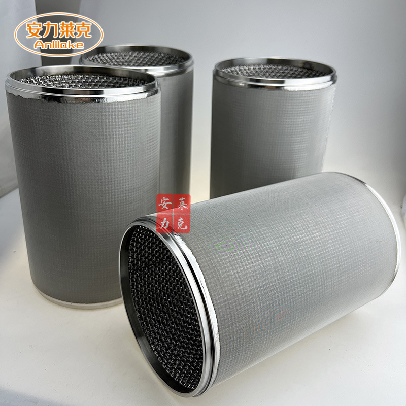 不锈钢滤筒316烧结滤芯304圆形烧结过滤筒气体过滤多层烧结过滤筒