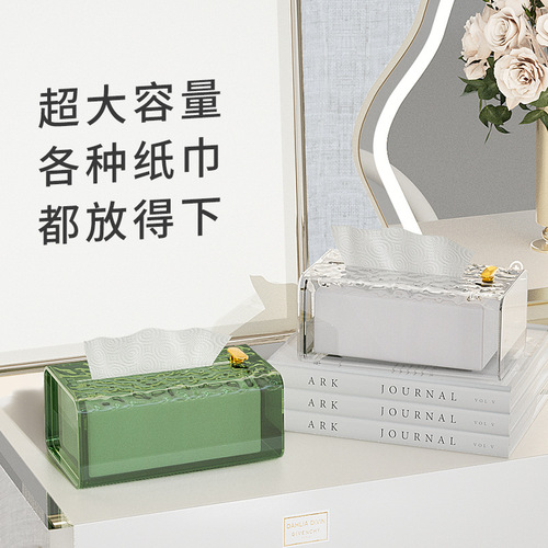 Glacier pattern tissue box wall-mounted tissue box home kitchen napkin box light luxury style face towel storage box