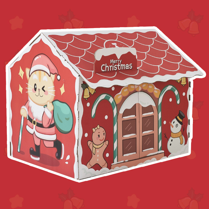 Límite de vacaciones de impuestos de succión de gato-Navidad con gatos Navidad nido habitación Scratch Board Cat's Christmas