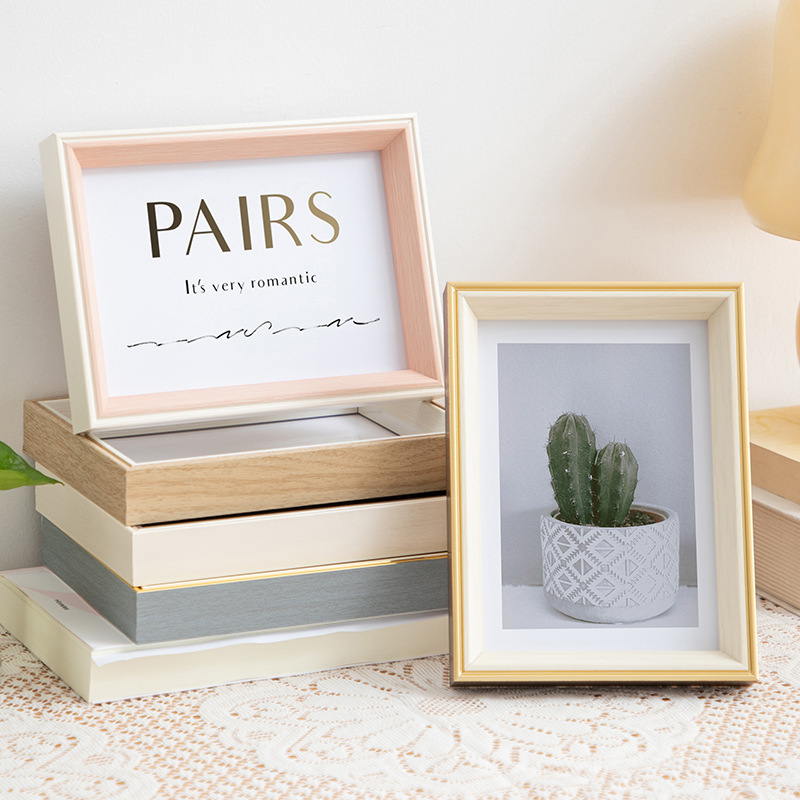 Minimalist picture frame ornament, horizontal and vertical display stand, 5, 6, 7, 8, 10 inches, A4 retro wall-mounted photo decoration frame