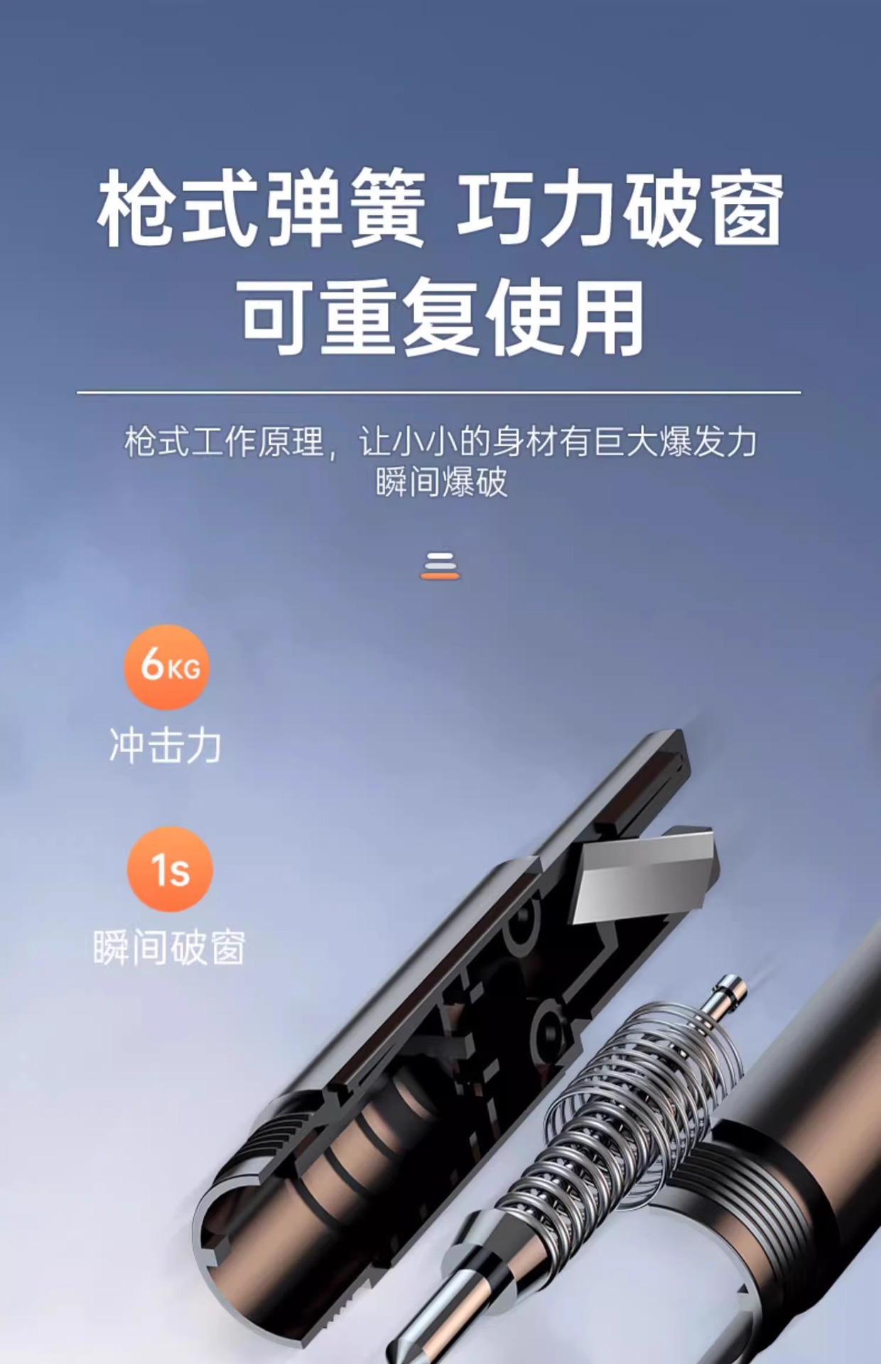 Car window breaker with seatbelt cutter, vehicle safety hammer for breaking windows, car escape hammer