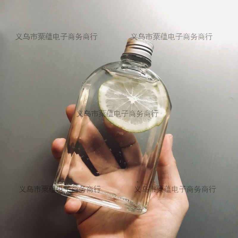 Glass Small Wine Bottle, Ice Drip Milk Tea, Cold Brew Coffee, Freshly Squeezed Juice, Transparent Sealed Jar with Lid