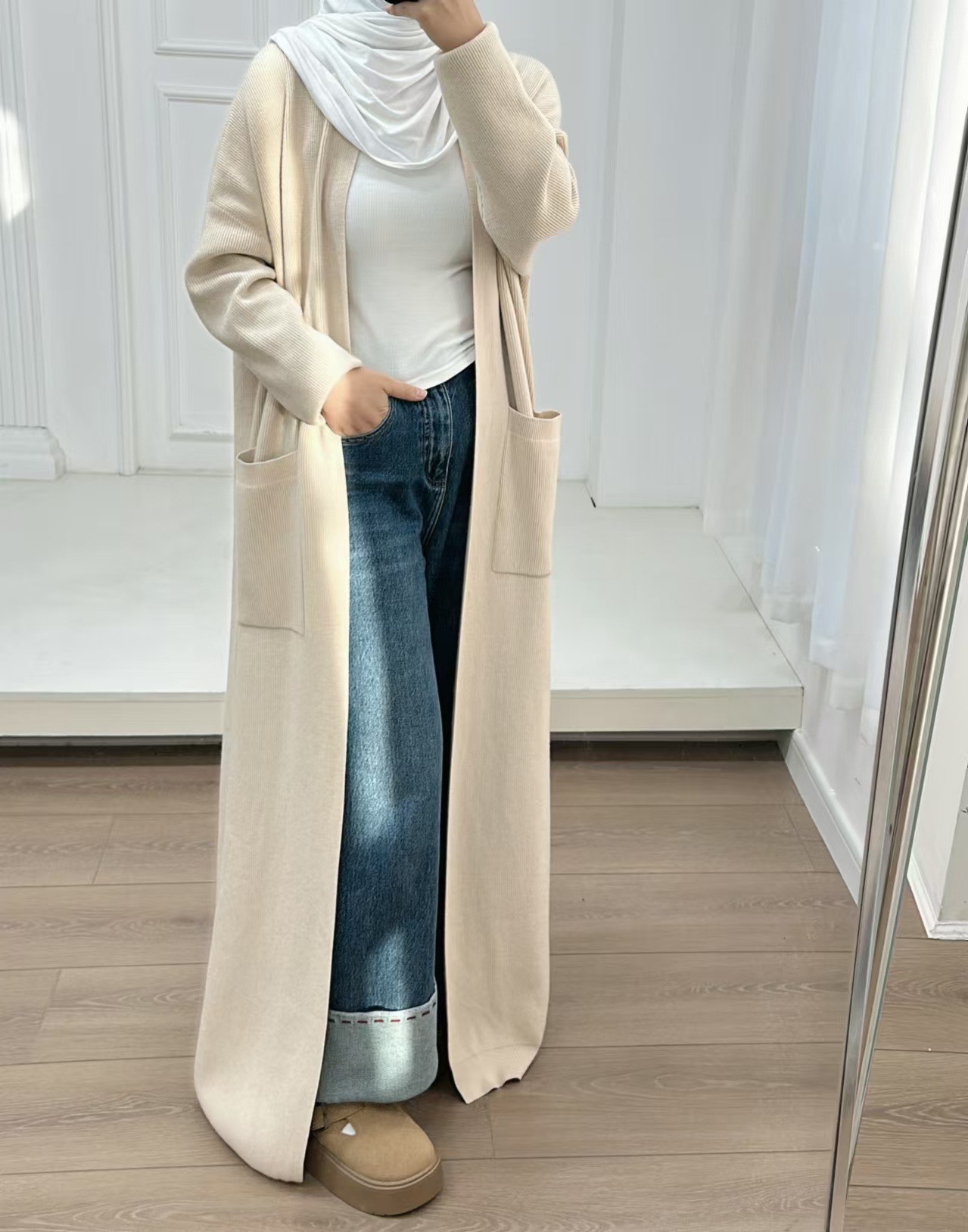 Loriya2024 Dubai Turkey Autumn Winter Thick Knitted Dress Robe Cardigan LR906_ecoleips.com