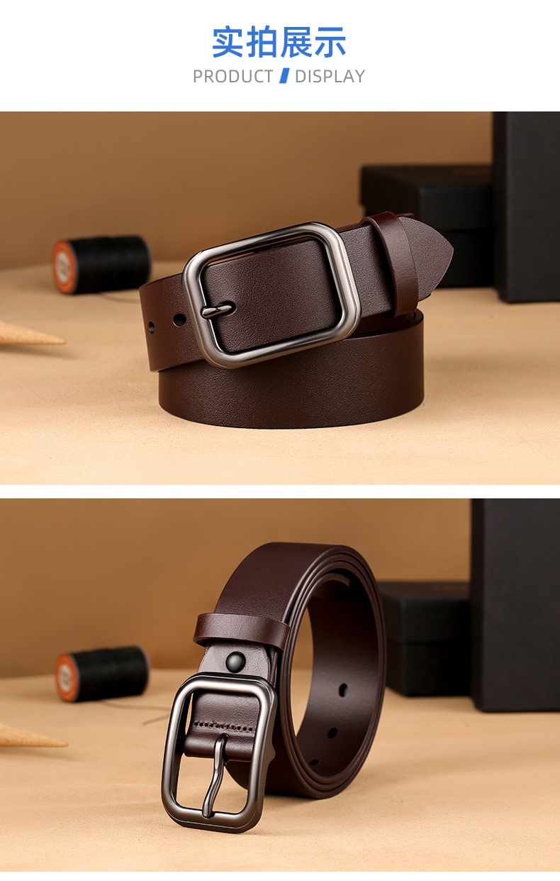 Men's New Style Top Grain Cowhide Belt with Japanese Buckle Genuine Leather High-end Business Versatile Casual Trendy Waistband