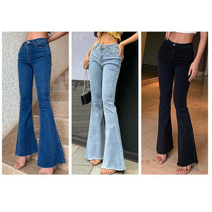 European, American and Southeast Asian Women's Skinny Horn Jeans AliExpress Amazon Sexy Hip Jeans New