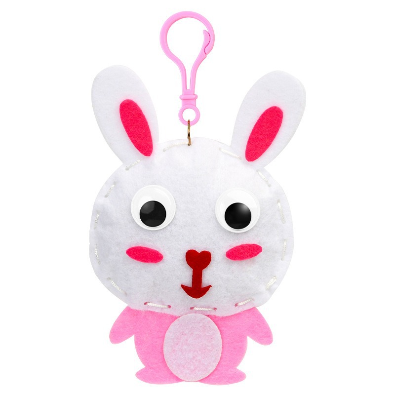 Creativo hecho a mano de dibujos animados animal colgante material de fabricación de bricolaje regalo de jardín de infantes juguetes no tejidos para niños al por mayor