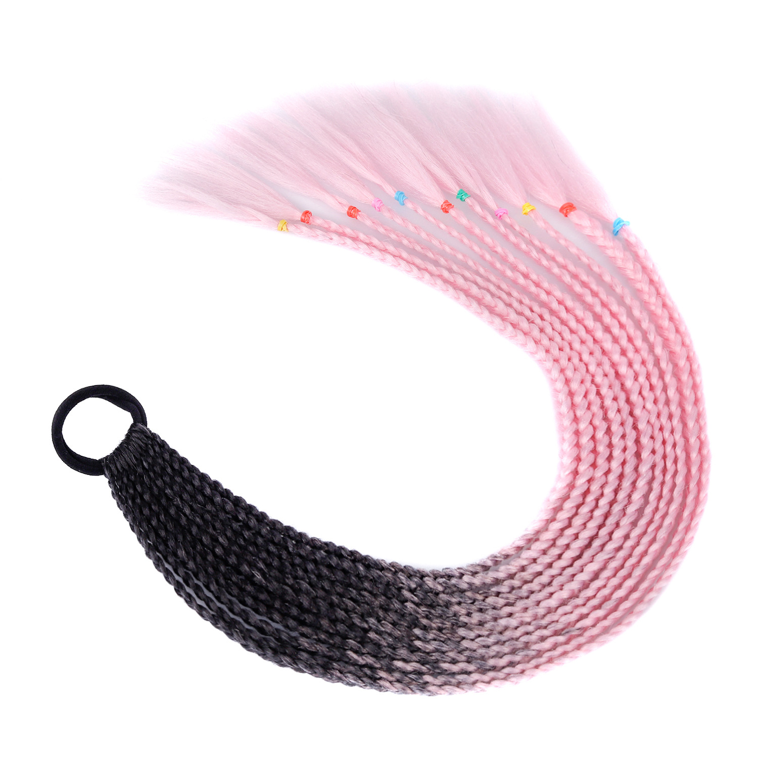 Cola de caballo B5# negro+rosa