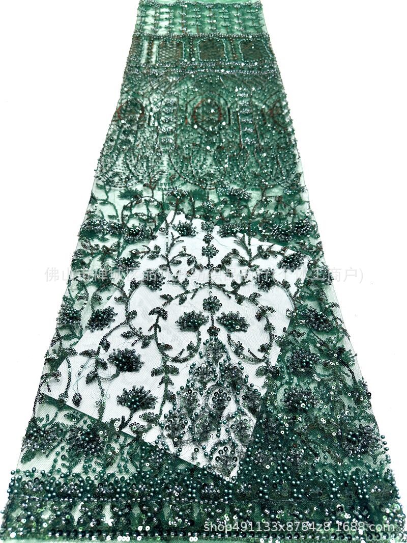 2026 nuevo diseño de fabricantes pesados cuentas bordadas tela de vestido de noche de lujo de alta calidad al por mayor