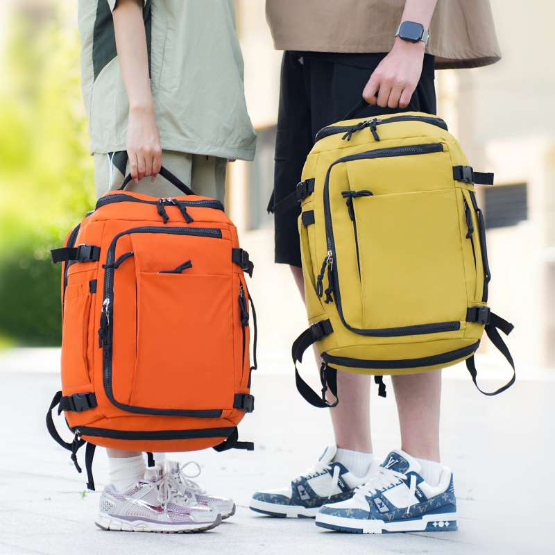 Mochila para computadora de viaje de equipaje de mano deportivo de ocio de nailon transfronterizo para hombres y mujeres mochila para almacén de zapatos mochila ligera