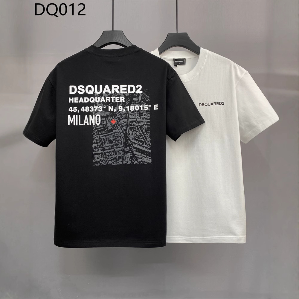 DQ012 넓은 느슨한 양면 인쇄 D2 반팔 티셔츠 코튼 라운드 넥 T 남자 반팔 탑 크로스 보더 반소매 T