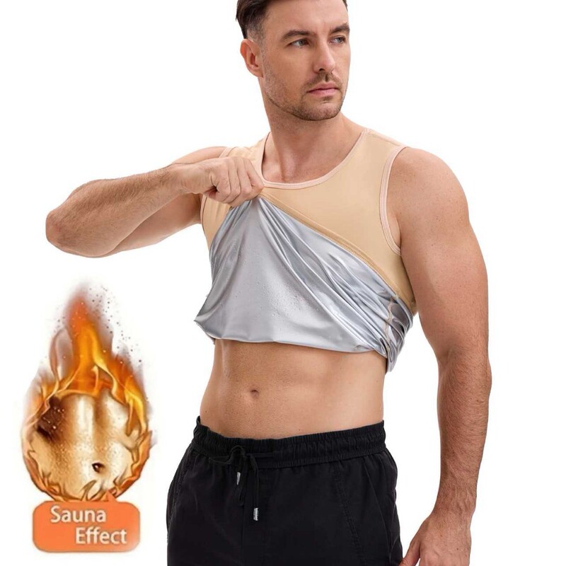 Cross-Border Sweat Sauna Suit, Abdominal Control Fitness Sweat Vest, Running Sports European and American Yoga Clothing, Men's Sweat-Shaping Clothing