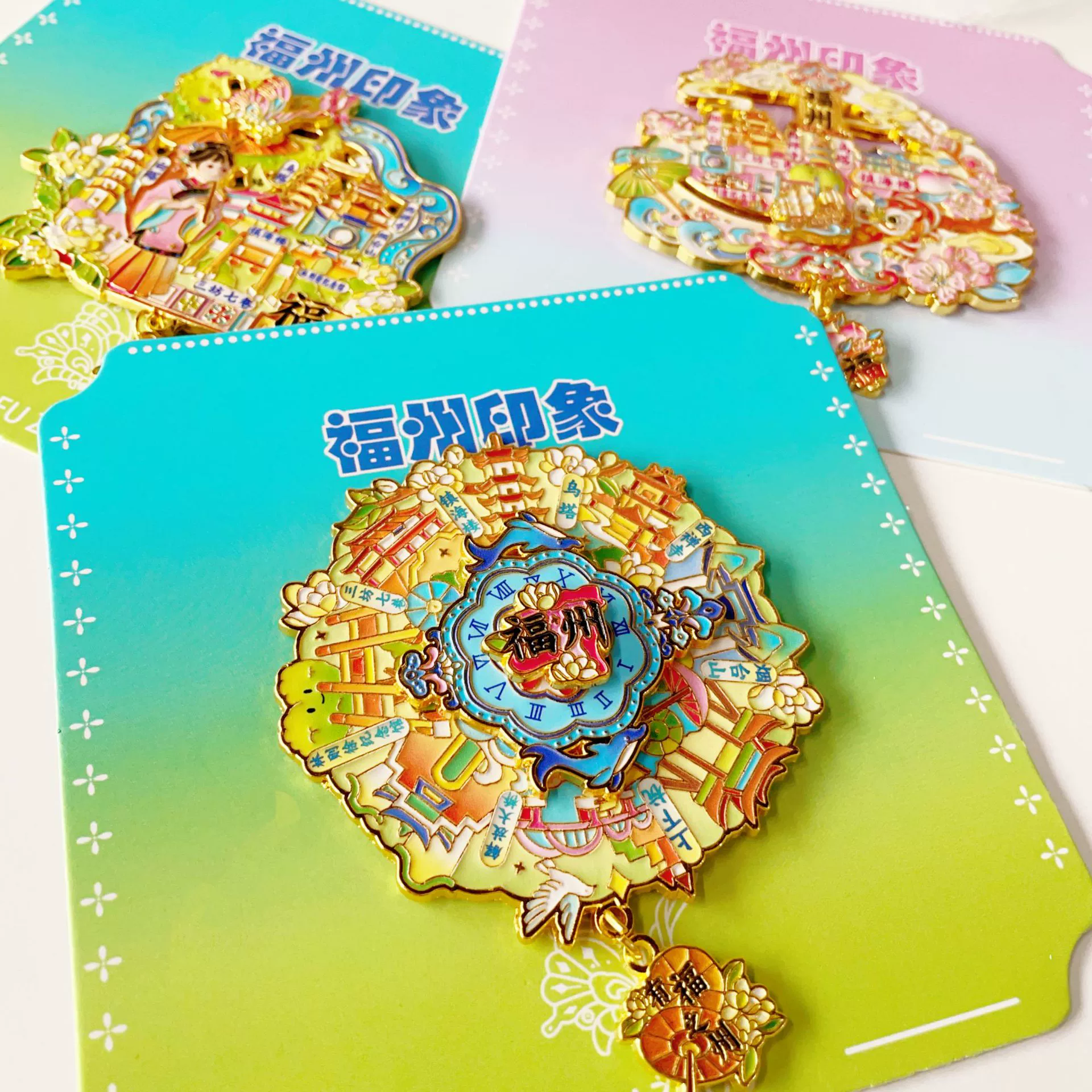 Фучжоу городская металлическая наклейка на холодильник