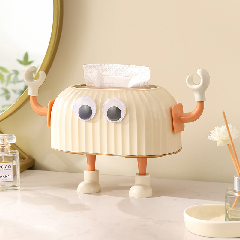 Tdiy Big-Eyed Cute Trash Can Arm Robot Hand Tissue Box Holder Creative Cartoon Hook Kitchen Door Adhesive Hook