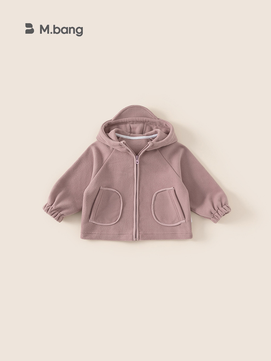 Youbao ropa para niños más chaqueta con capucha de terciopelo para niños, ropa de otoño e invierno, ropa de algodón para niños, top cálido para bebés para niñas
