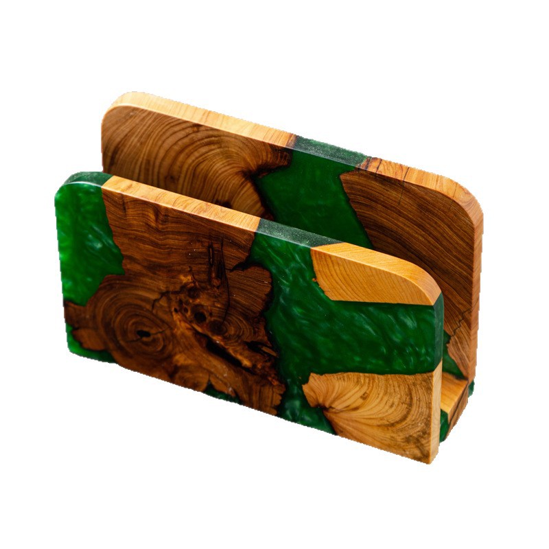 Madera sólida creativa vertical toallas comerciales lujosas acantilados triangulares asiento servilletas estante de toallas de café clip de toallas