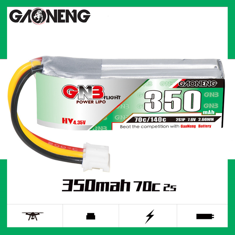 High energy GNB 350mAh 2s 7.6V 70C for 1:28 mosquito car lithium battery GAONENG LiPo High energy GNB 350mAh 2s 7.6V 70C for 1:28 mosquito car lithium battery GAONENG LiPo