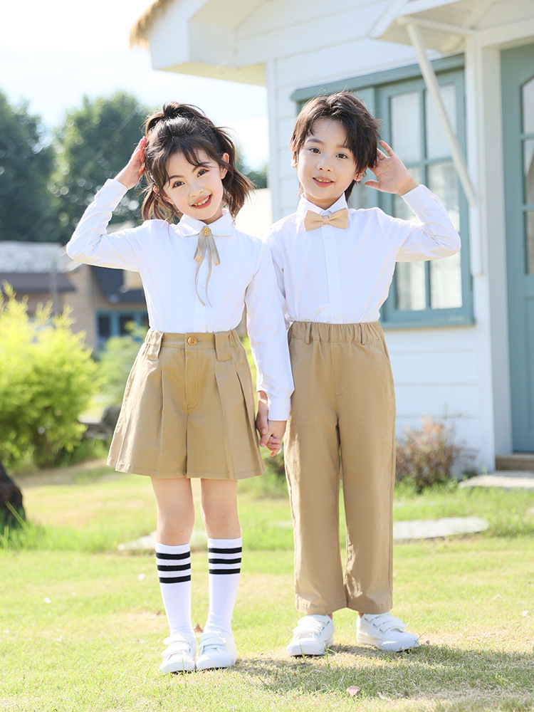 Traje de uniforme escolar de jardín de infantes, vestido para niños, nuevo producto, traje de actuación de coro de caqi, traje de clase de escuela primaria, traje de jardín