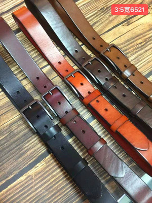 头层牛皮腰带,植鞣革腰带,6521#3.5宽树榚皮头层牛皮皮带批发|ms