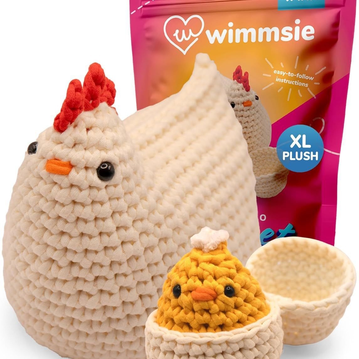 亚马逊热销新手手工diy钩针玩偶材料包编织毛线钩织批发粗毛线