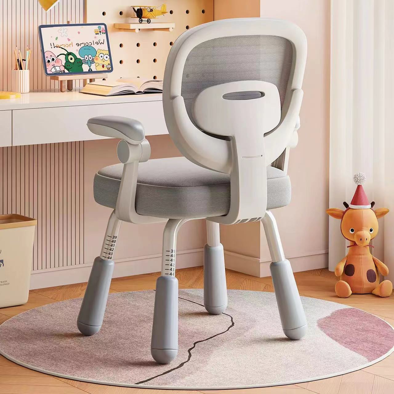 Children's Learning Chair Can Be Lifted and Adjusted, Special Backrest Stool for Primary School Students, Bedroom Study Homework Writing Seat