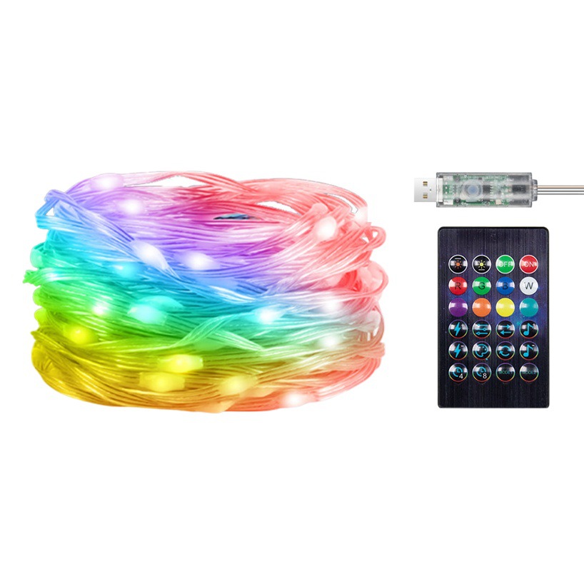 Cadena de luz LED RGB color mágico inteligente APP punto de control de alambre de cuero luz DIY modelado vacaciones decoración de Navidad control de voz Luz de hadas